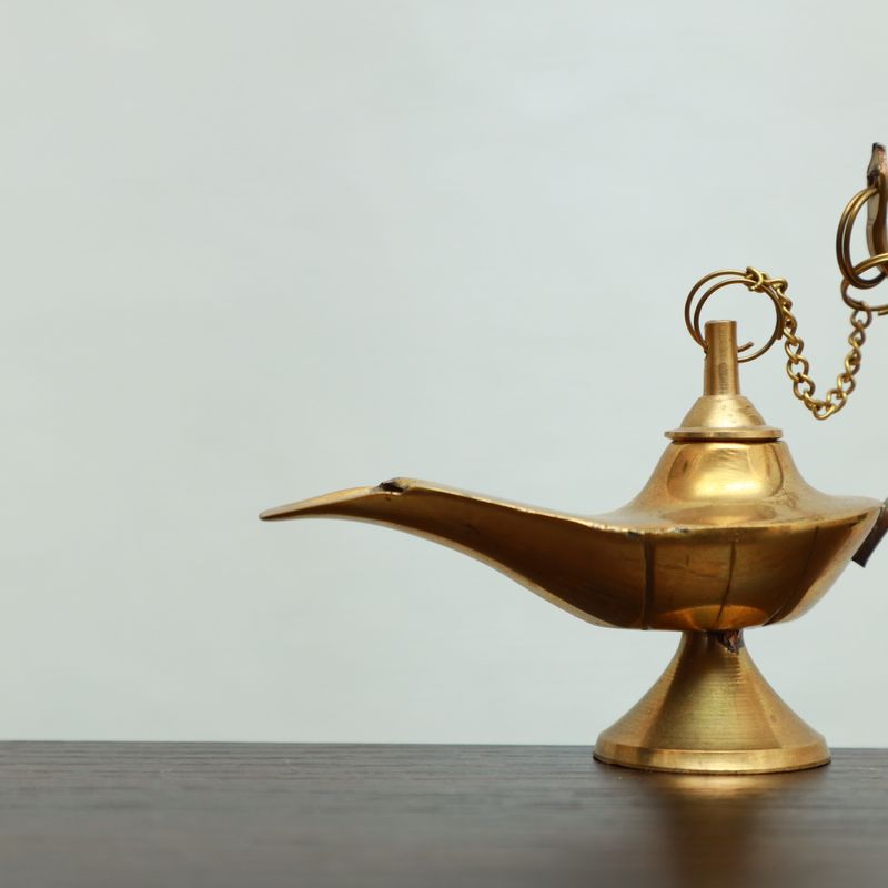 Brass Table Oil Lamp
