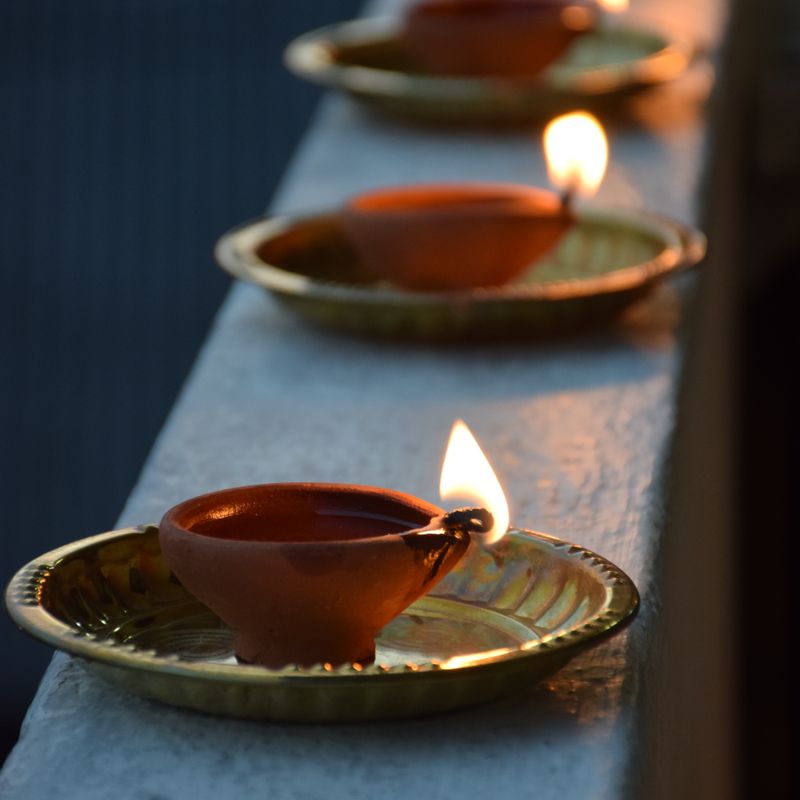 Clay Diya Lamps, Set of 6